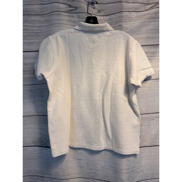 Tehama Nancy Haley Vintage White Textured Polo Golfer Shirt Size L - Picture 3 of 3
